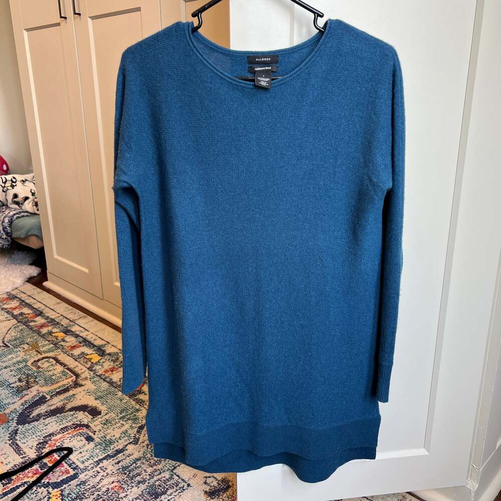 Halogen Blue Crew Neck Sweater